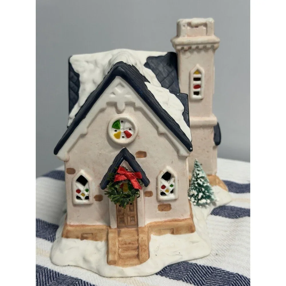 1992 Christmas Valley Mainstreet Village Church Ceramic Vintage Christmas Decor